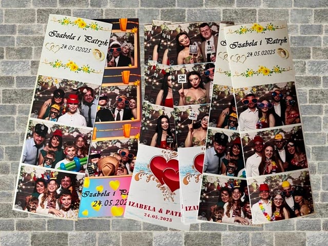 wydruki z fotobudki do wklejenia do księgi gości